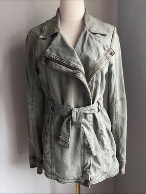 Anthropologie Olive Green Belted Cargo Jacket - Size S